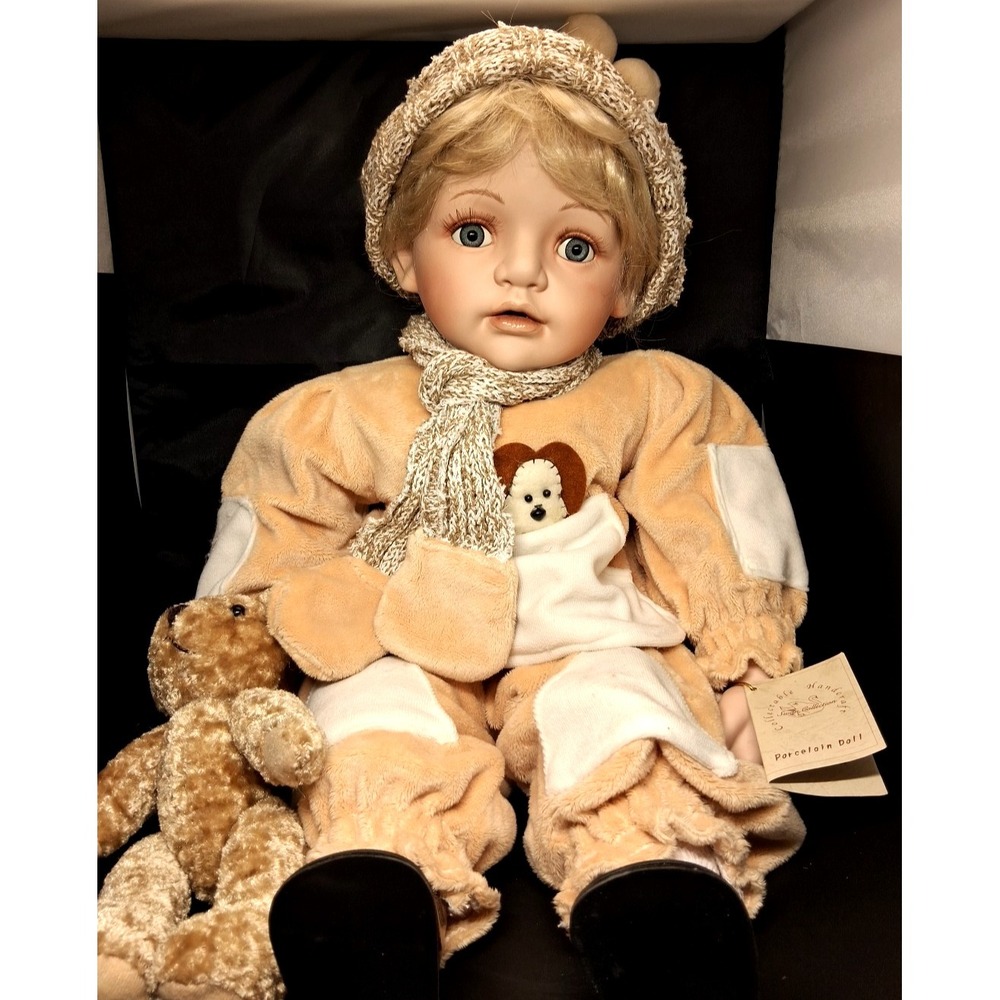 Vintage 22" Swan Collection Young Toddler with Teddy Bear "Really Cute/Pristine"